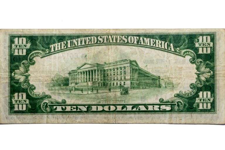 $10 1929 Series Brown Seal National Currency Note