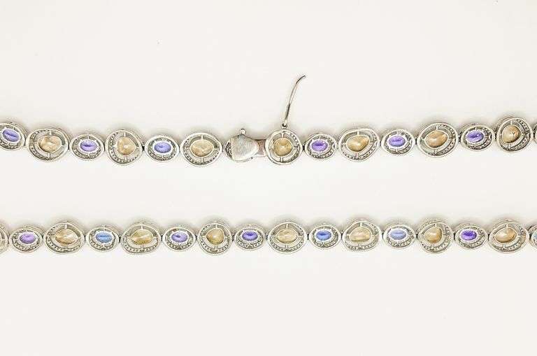 FANCY 16.0+CARAT TANZANITE & 5.0 CARAT DIAMOND NECKLACE