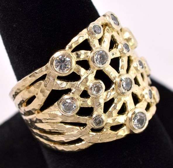 Vermeil CZ Ring In Sterling Silver
