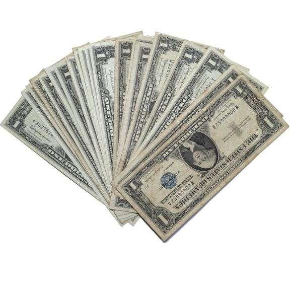 11 Assorted Star &13 Assorted 1957 B $1 Silver Certificates