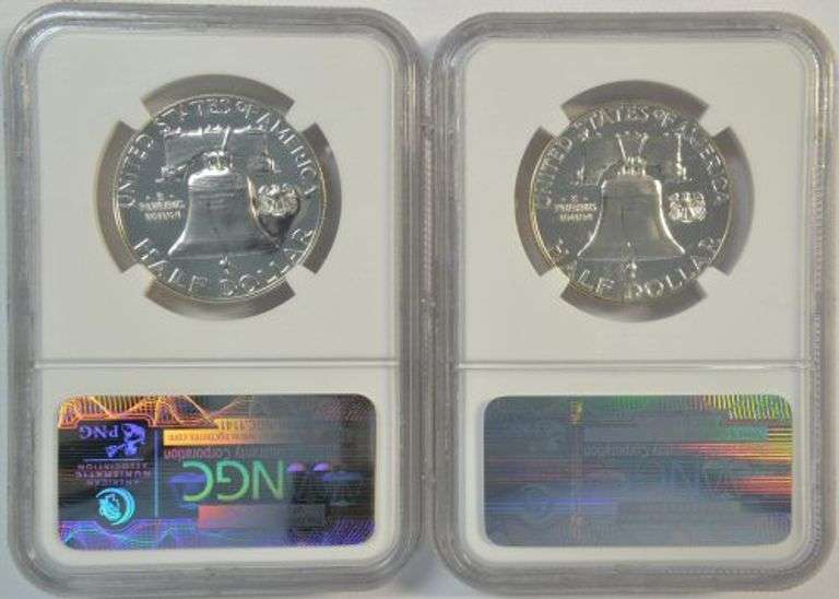Near perfect 1962 & 1963 Proof Franklin Half Dollars. NGC PF68 & 68*