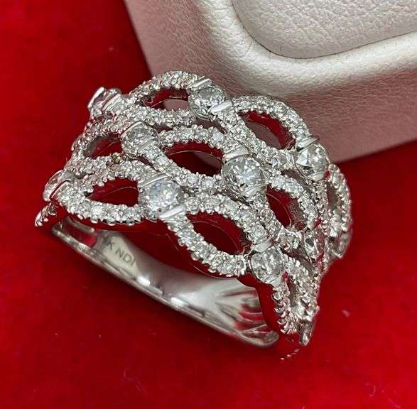 CERTIFIED BRAND NEW 14K WHITE GOLD AND DIAMOND RING / BAND