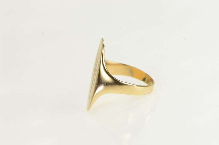 14K Yellow Gold V M B Cursive Monogram Initial Signet Ring