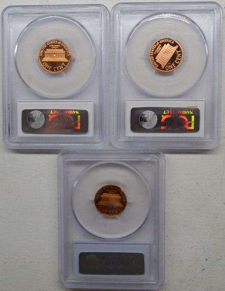 1977-S, 1993-S, 1998-S PR69RD DCAM 1C Lincoln Penny US Coin (lot of 3 Coins)
