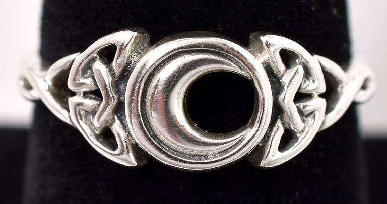 Witchy Moon Ring In Sterling Silver