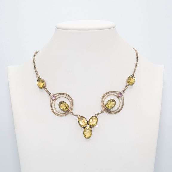 Captivating 42.85 Ct Lemon Citrine Necklace.