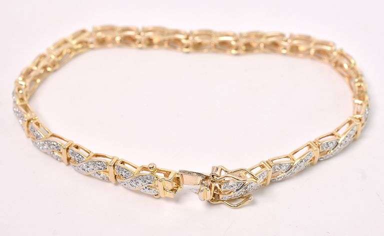 Vermeil X Link Bracelet In Sterling Silver