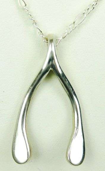 Signed Sterling Silver Wishbone Necklace