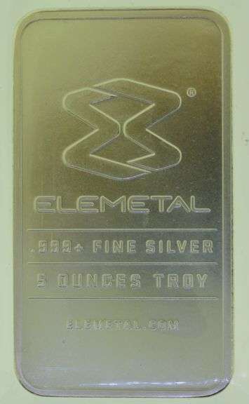 Elemental 47 Ag 5 oz .999 Silver Bar