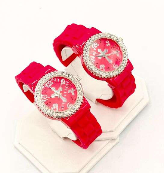 GROUP OF 2x MATCHING PINK WATCHES- BRAND NEW!