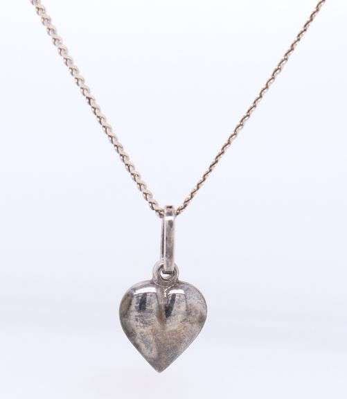 Italian Sterling Silver Heart Necklace