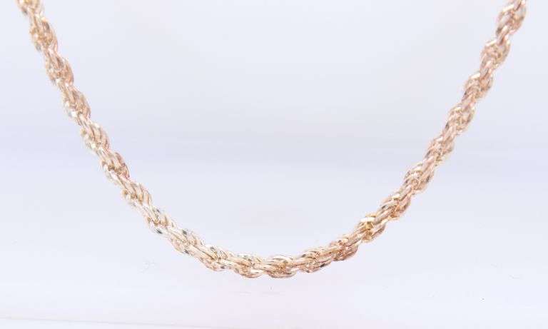 Italian 925 Sterling Silver Rope Chain Necklace