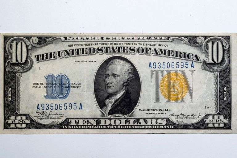 $10 1934 A North Africa Silver Certificate