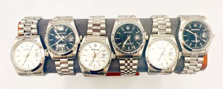 GROUP LOT OF 6x BRAND NEW MEN'S DAY DATE WATCHES- SS AND WATERPROOF