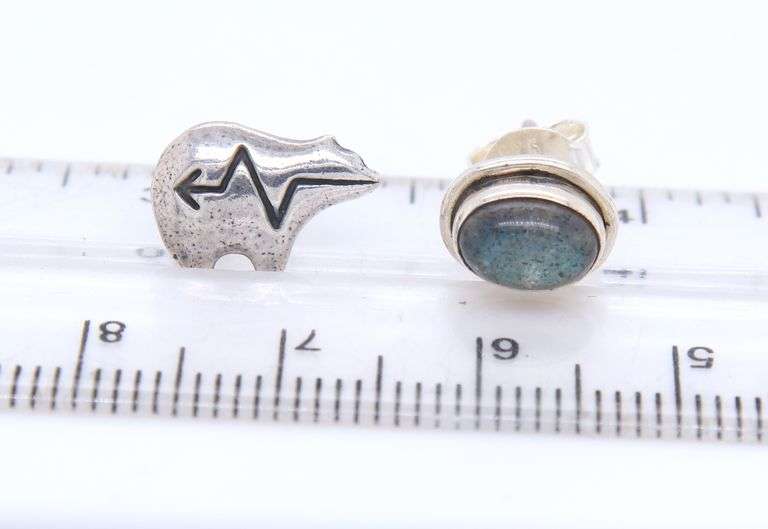 Sterling Silver Two Pair Of Stud Earrings