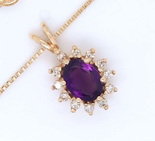 Fabulous Necklace with Amethyst and Diamonds