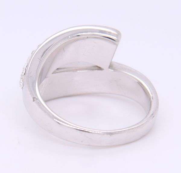 925 Sterling Silver Bypass Crystal Ring