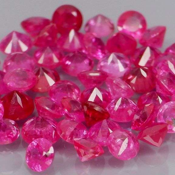 Premium 4.10ct 49 piece round cut Ruby set