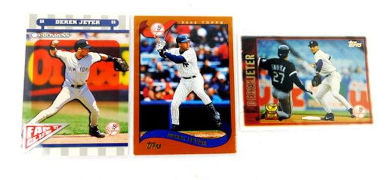 3 Derek Jeter Baseball Cards