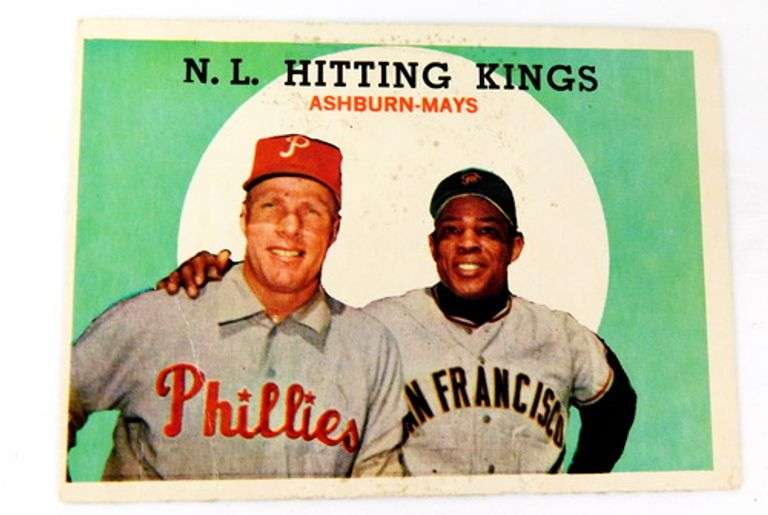 1959 Ashburn & Mays N.L. Hitting Kings Baseball Card