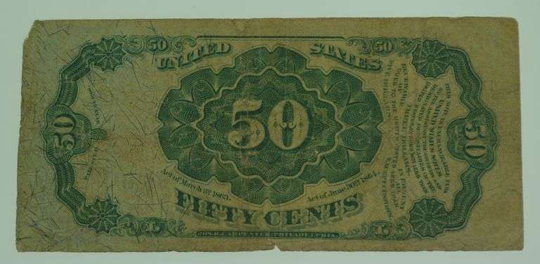 1875 Fractional Currency Red Seal 50 Cent Note