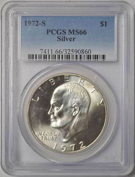 1972-S Eisenhower Silver Dollar PCGS MS66