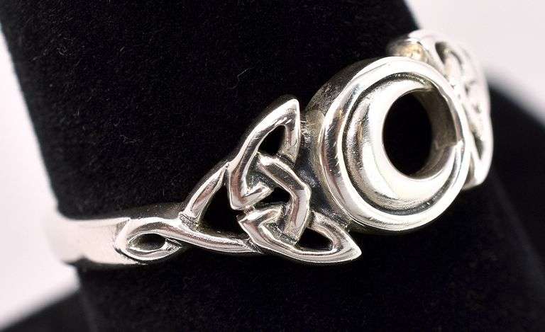 Witchy Moon Ring In Sterling Silver