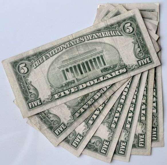 1953* 4 1953 &  2 1953 A $ 5 Silver Certificates