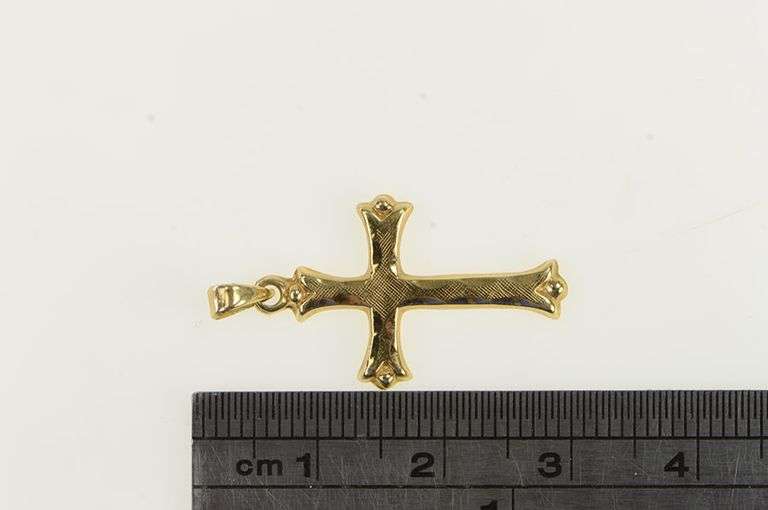 14K Yellow Gold Cross Christian Faith Traditional Jesus Charm/Pendant