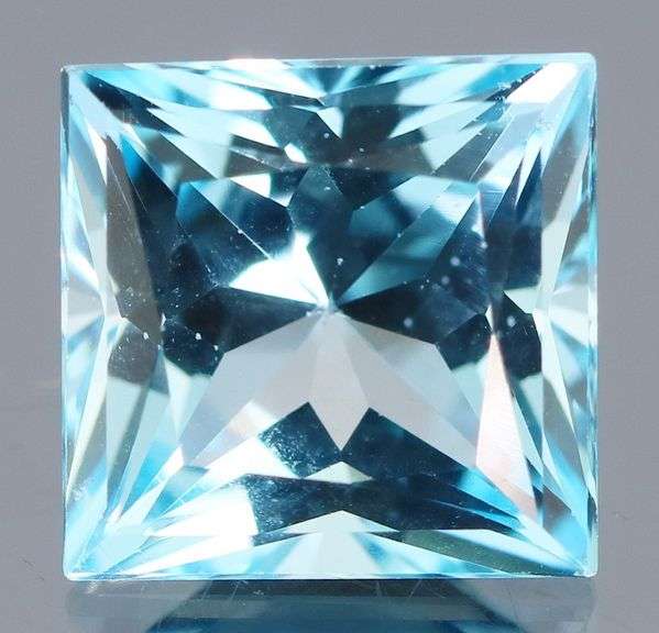 Vivid! 6.85ct radiant cut Swiss blue Topaz