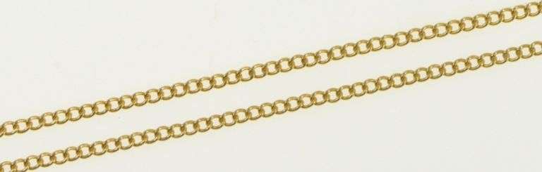 14K Yellow Gold 1.4mm Curb Link Vintage Chain Classic Necklace