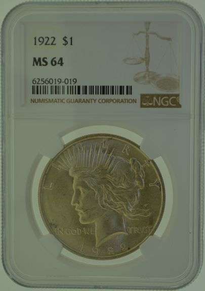 1922 Peace Silver Dollar $1 NGC MS64