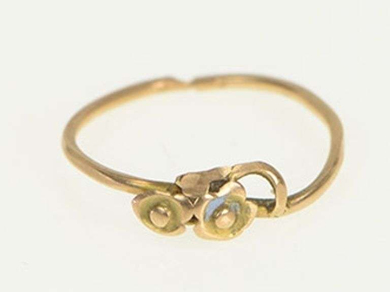 10K Yellow Gold Flower Daisy Ornate Vintage Simple Child's Ring