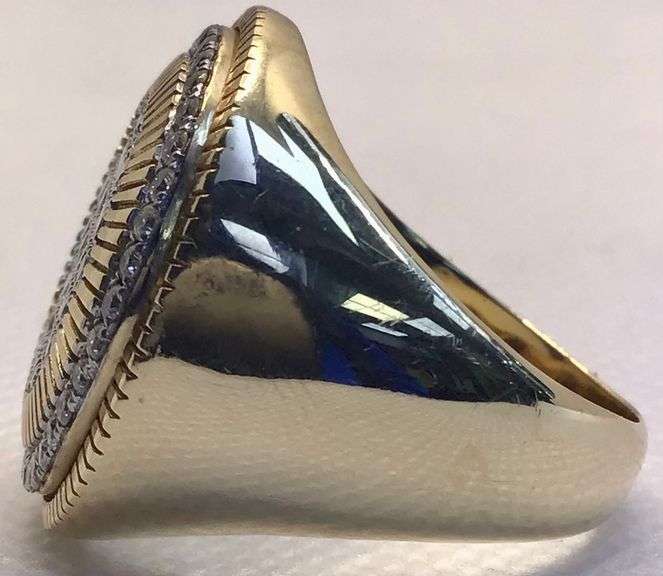 IMPRESSIVE 14K YELLOW GOLD CIRCLE MEN’S DIAMOND RING