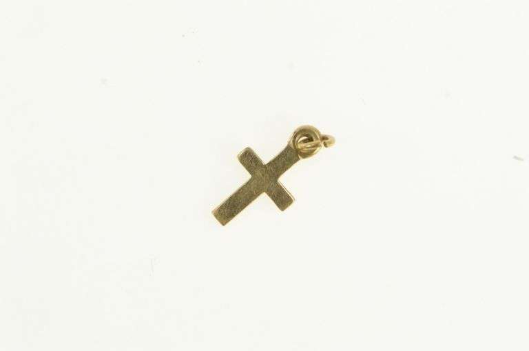 14K Yellow Gold Cross Christian Faith Symbol Simple Charm/Pendant