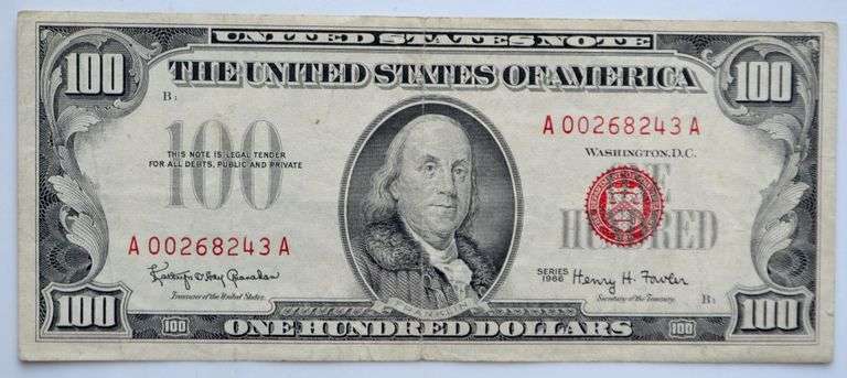 $100 Red Seal US Note