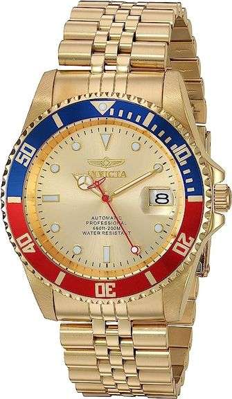 Invicta Gold Dial "Pepsi" Bezel Automatic, New In Box.