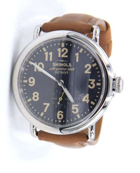 Shinola The Runwell 41mm Quartz Blue Dial on Brown Strap Watch