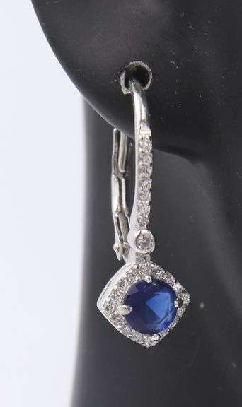 Sterling Silver Blue Stone Drop Earrings
