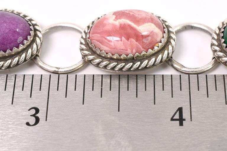 Multi-Gem Bracelet In Sterling Silver