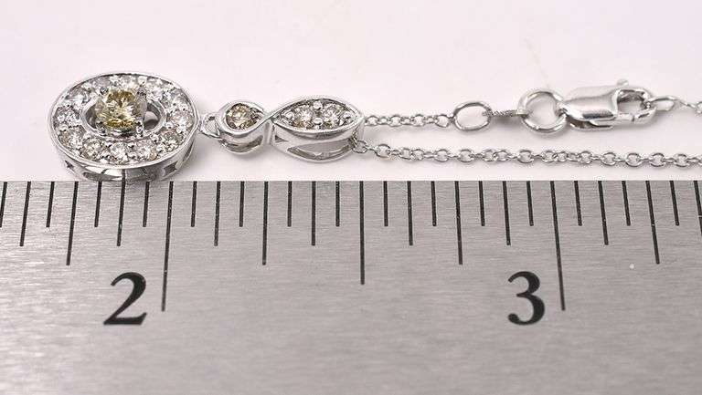 Fantastic Fancy Brown Diamond Pendant Necklace In 14K White Gold