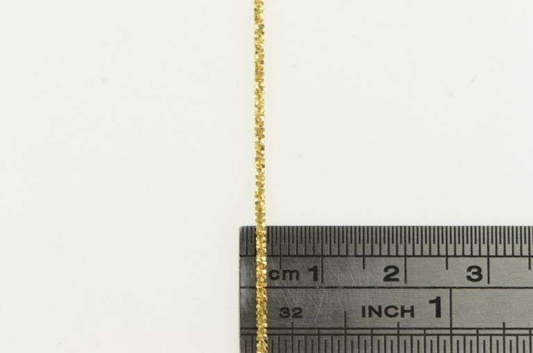 14K Yellow Gold 1.3mm Pinwheel Link Vintage Textured Chain Necklace