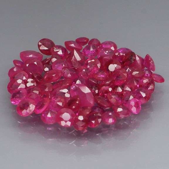 Premium 5.23ct 77 piece mixed cut Ruby set