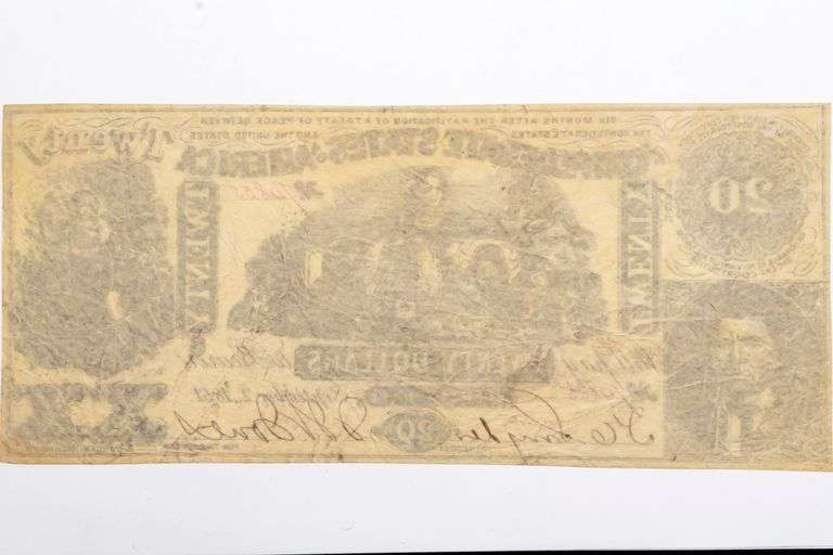Gem Sept 2 1861 T-20 $20 Confederate Note