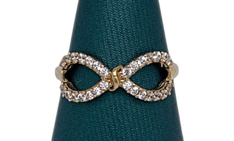 14K Gold Sparkling Infinity Ring