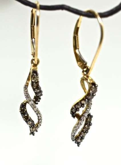 Fascinating Rose Gold Chocolate and White Diamond  Earrings