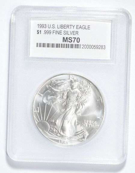 MS70 1993 American Silver Eagle - .999 Fine Silver - Graded PCC
