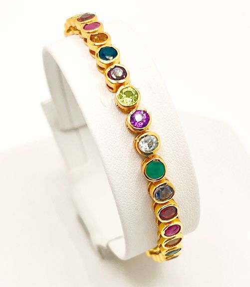 FANCY 10.00 CARAT SAPPHIRE, EMERALD, RUBY, TANZANITE, AMETHYST, CITRINE, TOPAZ, TOURMALINE, PERIDOT, AND MORE! TENNIS BRACELET