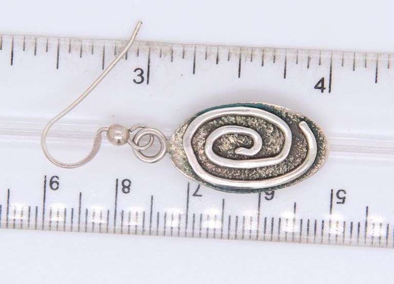 Vintage 925 Sterling Silver Signed Dangle Earrings