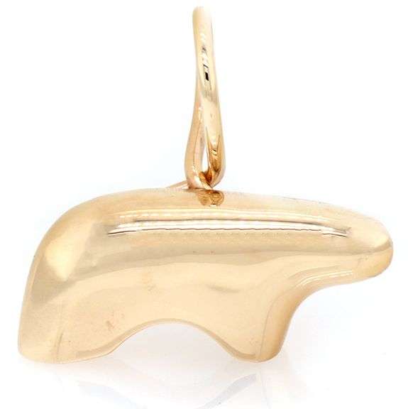 The Golden Bear Open Bottom Mama Bear Pendant in 14K